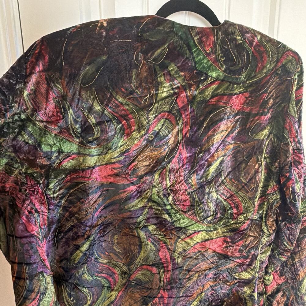 Vintage Maggie McNaughton Multicolor Pattern One Button Blazer Women’s Size 20W - Picture 9 of 13